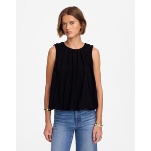 Madewell Black Pleated Sleeveless Tank Top